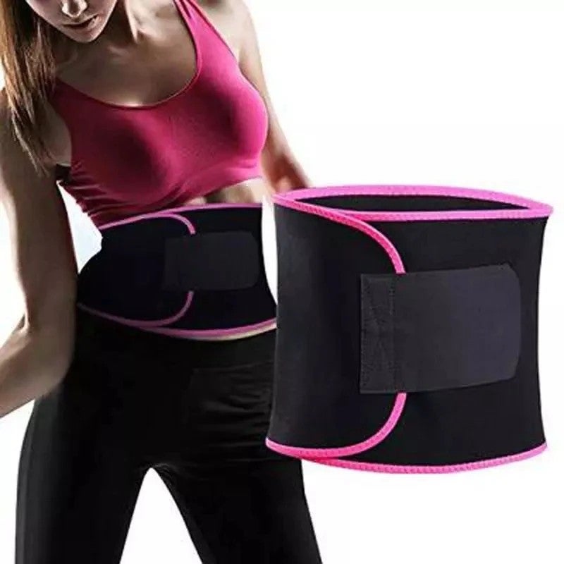 Bluejw Waist Trimmer Belt for Women - Neoprene Sweat Waist Trainer Slim Body Shaper - Blue & Black Waist Support - Image 1