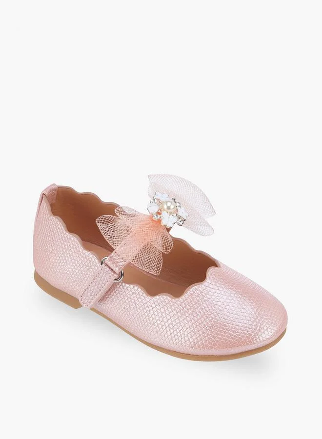 Juniors Girls Hook & Loop Ballerina Shoes