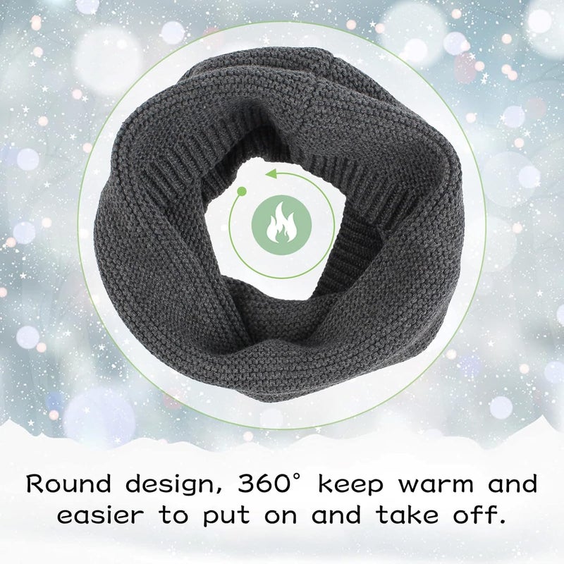 Peecabe Baby Boys Knitted Scarves Warm Toddler Girl Infinity Scarf Kids Soft Chunky Neck Warmer for Fall Winter - Image 2