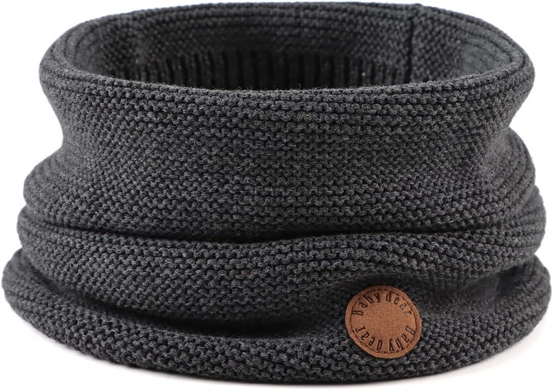Peecabe Baby Boys Knitted Scarves Warm Toddler Girl Infinity Scarf Kids Soft Chunky Neck Warmer for Fall Winter - Image 1