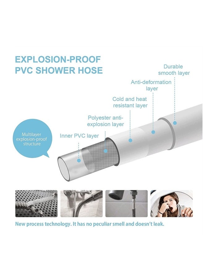 خرطوم دش كروم بديل، خرطوم دش بي في سي عالمي G1 2 مضاد للتشابك، مضاد للانفجار، ومقاوم للتسرب لصنابير الحمام، 1.5 متر - Image 3
