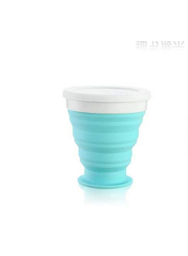 P-PLUS INTERNATIONAL Collapsible Cup, Rocontrip Silicone Travel Mug Leak Proof Coffee Folded Cup Gift Mug 200 mL100% Food Grade BPA Free for Outdoor Camping Hiking (Blue) - Image 1
