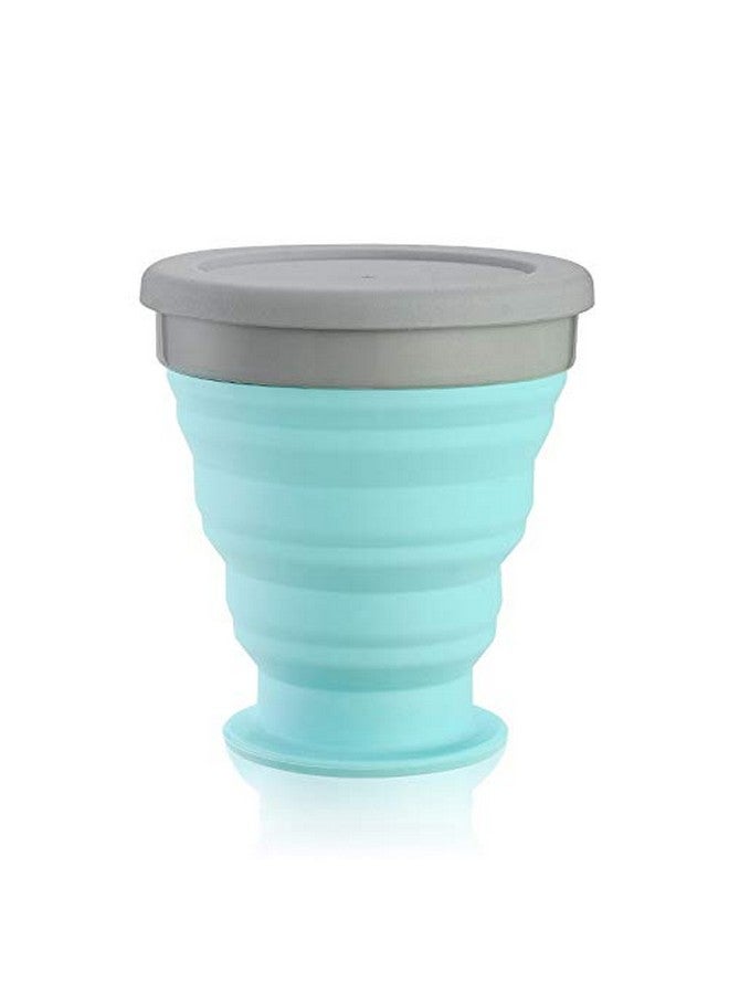 P-PLUS INTERNATIONAL Collapsible Cup, Rocontrip Silicone Travel Mug Leak Proof Coffee Folded Cup Gift Mug 200 mL100% Food Grade BPA Free for Outdoor Camping Hiking (Blue) - Image 2