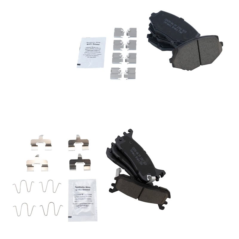 TRQ Front Rear Brake Pads Ceramic Compatible with 19942005 Mazda Miata