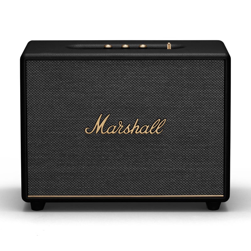 Marshall Woburn III Bluetooth Home Speaker Loud Stereo Sound with Bass and Treble Controls Plugin Powered Record Player Compatible HDMI RCA 35mm Aux Inputs Black - Image 2