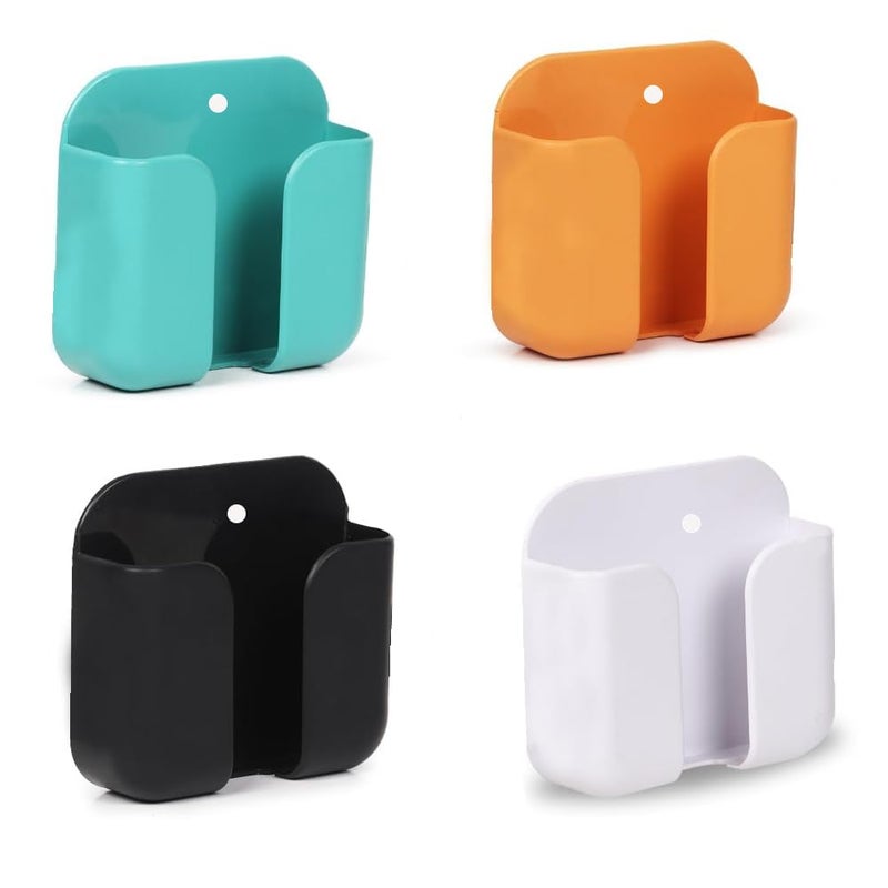 WALLVIEW TECH Pack of 4 Wall Mounted Mobile Phone Holder Storage Case For Phones with Strong Adhesive Strips | Wall Mount Mobile Stand/Multi-Purpose Stand For Smartphones Charging - Image 1