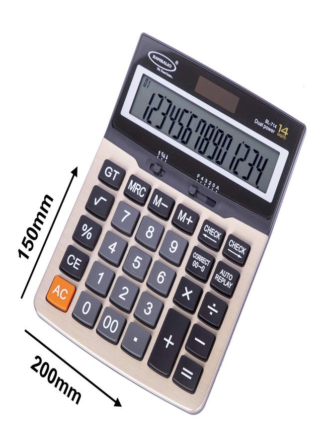 Bambalio 14 Digits BL-714 Large Display with Metallic Panel & 3 Years Warranty Electronic Calculator - Image 2