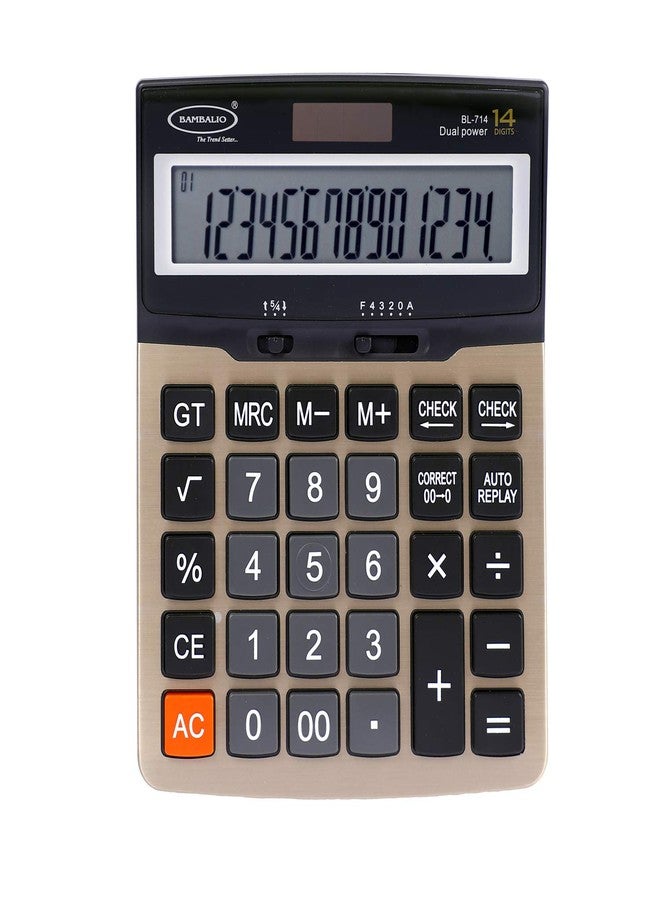 Bambalio 14 Digits BL-714 Large Display with Metallic Panel & 3 Years Warranty Electronic Calculator - Image 1