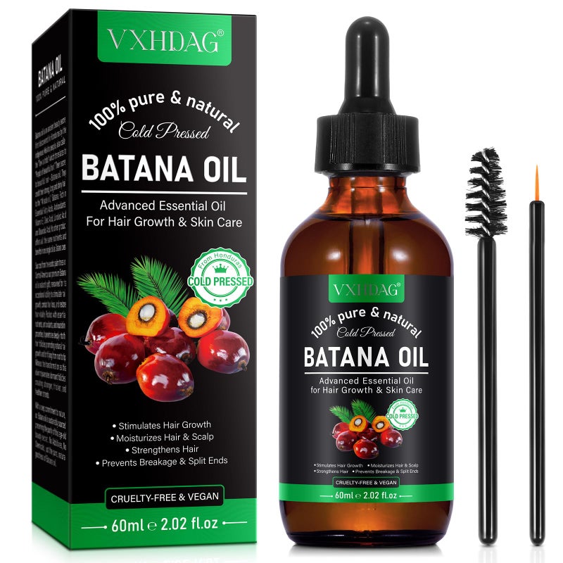VXHDAG Batana Oil - 100% Pure & Natural from Honduras for Hair Growth, Eliminates Split Ends, Enhances Radiance & Nourishment for All Hair Types, 2.02 fl oz - Image 1