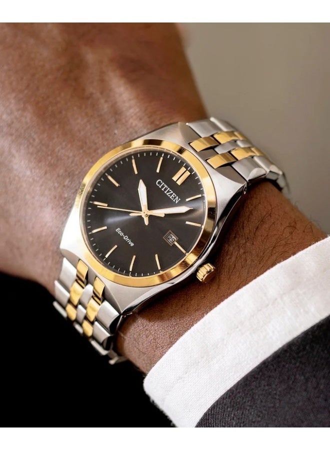 سيتيزن Eco-Drive Men’s Watch BM7334-58E, 40 mm Black Dial, Stainless Steel Case & Bracelet, 100 m WR - Image 1