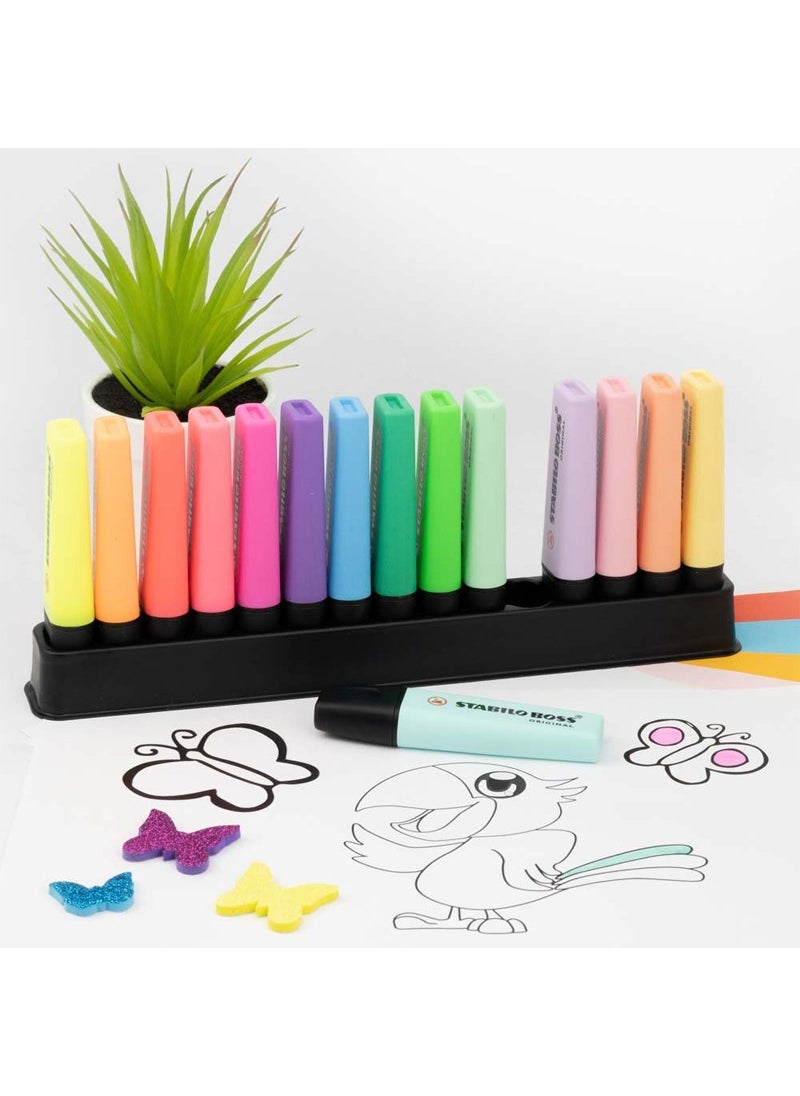 STABILO Boss Original Deskset Marking Pen Desk Set 9 Highlighters 6 Pastels 15 Colors  - Image 3