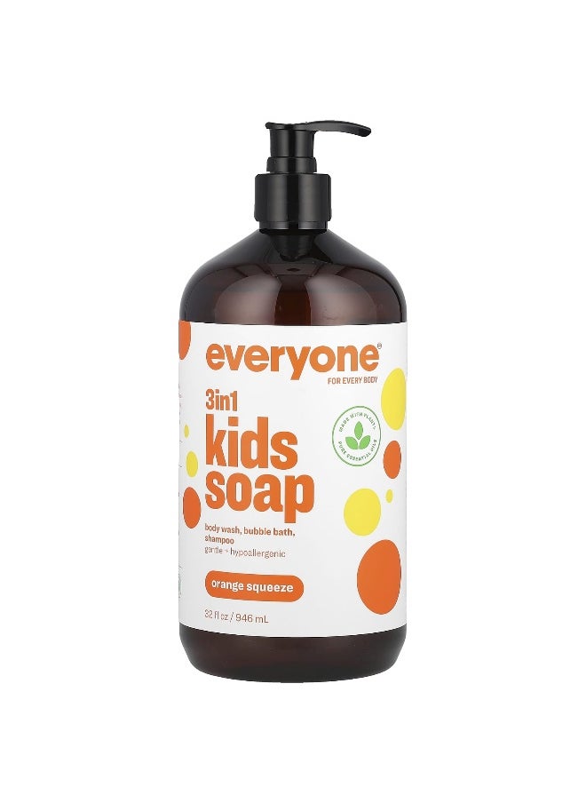 Everyone Everyone, 3 in 1 Kids Soap, Orange Squeeze, 32 fl oz (946 ml)  - Image 1
