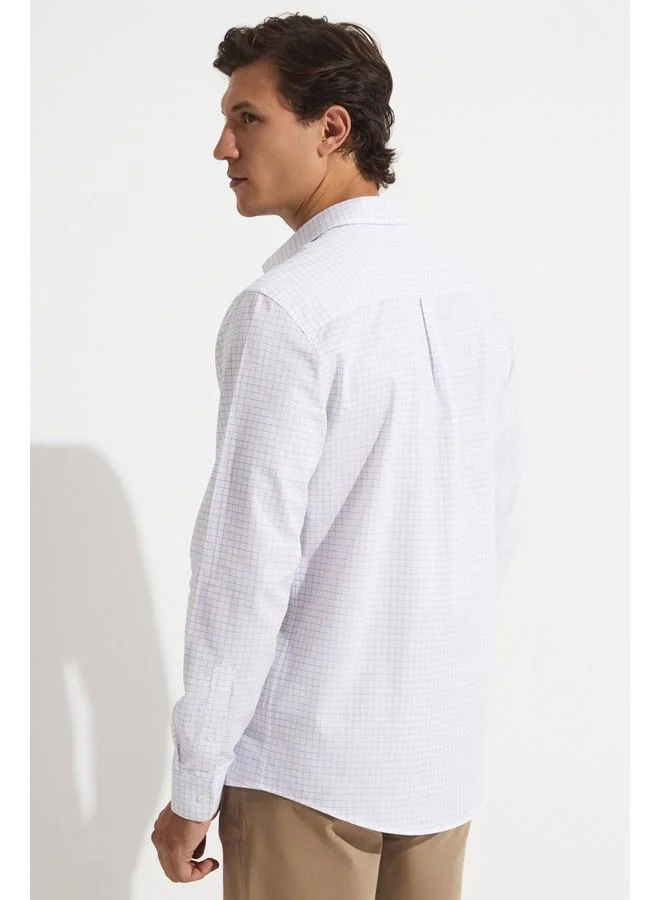 JUNE June Exclusive Men's Long Sleeve Checkered Regular Fit Shirt