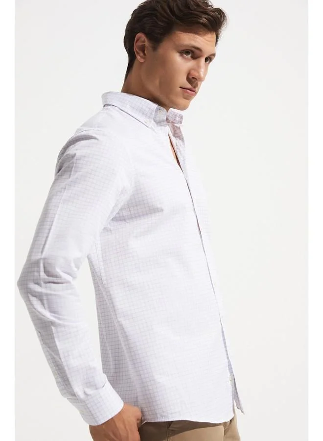 JUNE June Exclusive Men's Long Sleeve Checkered Regular Fit Shirt