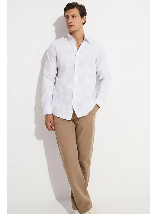 JUNE June Exclusive Men's Long Sleeve Checkered Regular Fit Shirt