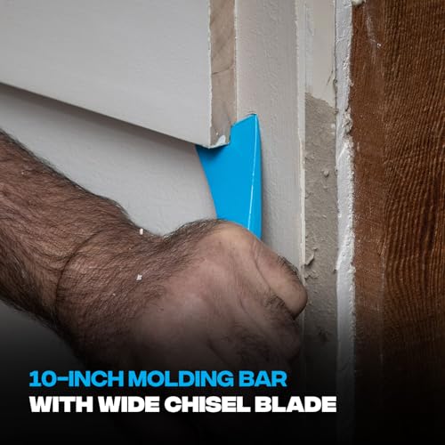 OX Tools 10" Molding Bar Cats Paw Nail Puller Tool with Wide Chisel Blade - Non-Slip Grip Multi-Purpose Beveled Claw with Hammer Head - Multi-use Mini Pry Bar for Trim and Nail Removal OX-P083110 - Image 4