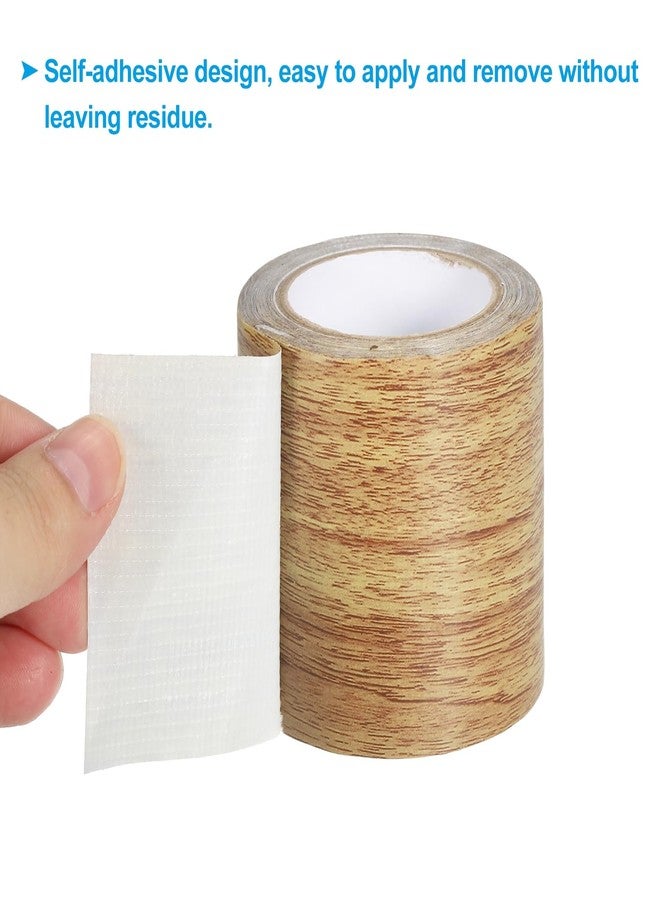 PATIKIL Wood Grain Repair Tape 2.2" X30', Self Adhesive Realistic Textured Repair Tape Patch for Floor Door Table Cabinets Desk, Brown Oak - Image 4
