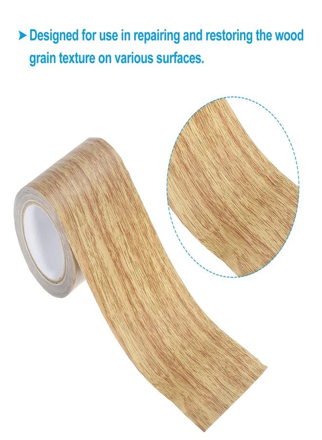 PATIKIL Wood Grain Repair Tape 2.2" X30', Self Adhesive Realistic Textured Repair Tape Patch for Floor Door Table Cabinets Desk, Brown Oak - Image 3