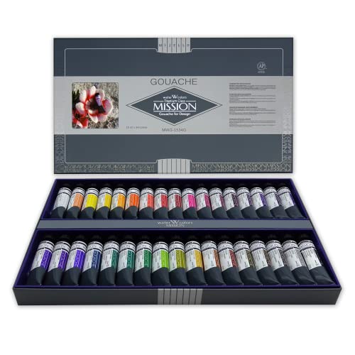 Mijello Mission Titanium Class Gouache Watercolor MWG-1534G (15ml x 34 Color) - Image 1