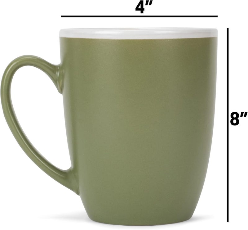 Elanze Designs Solid Color Warm Red Orange Yellow 16 ounce Matte Ceramic Mugs Assorted Set of 4 - Image 5