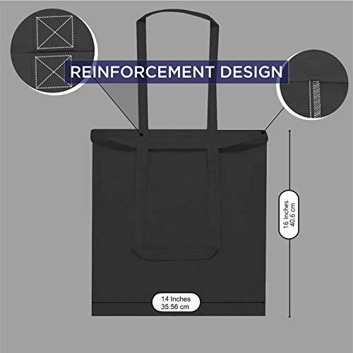 Lify Cotton Canvas Tote Bags Bulk Shopping Bag for Crafts, DIY Reusable Grocery Bag, 14 X 16 Inch – 3 Piece Pack (Black(1Pcs), Red(Pcs) & Blue (1Pcs), 14’’ (35.56 CM) x 16’’ (40.64 CM)) - Image 2