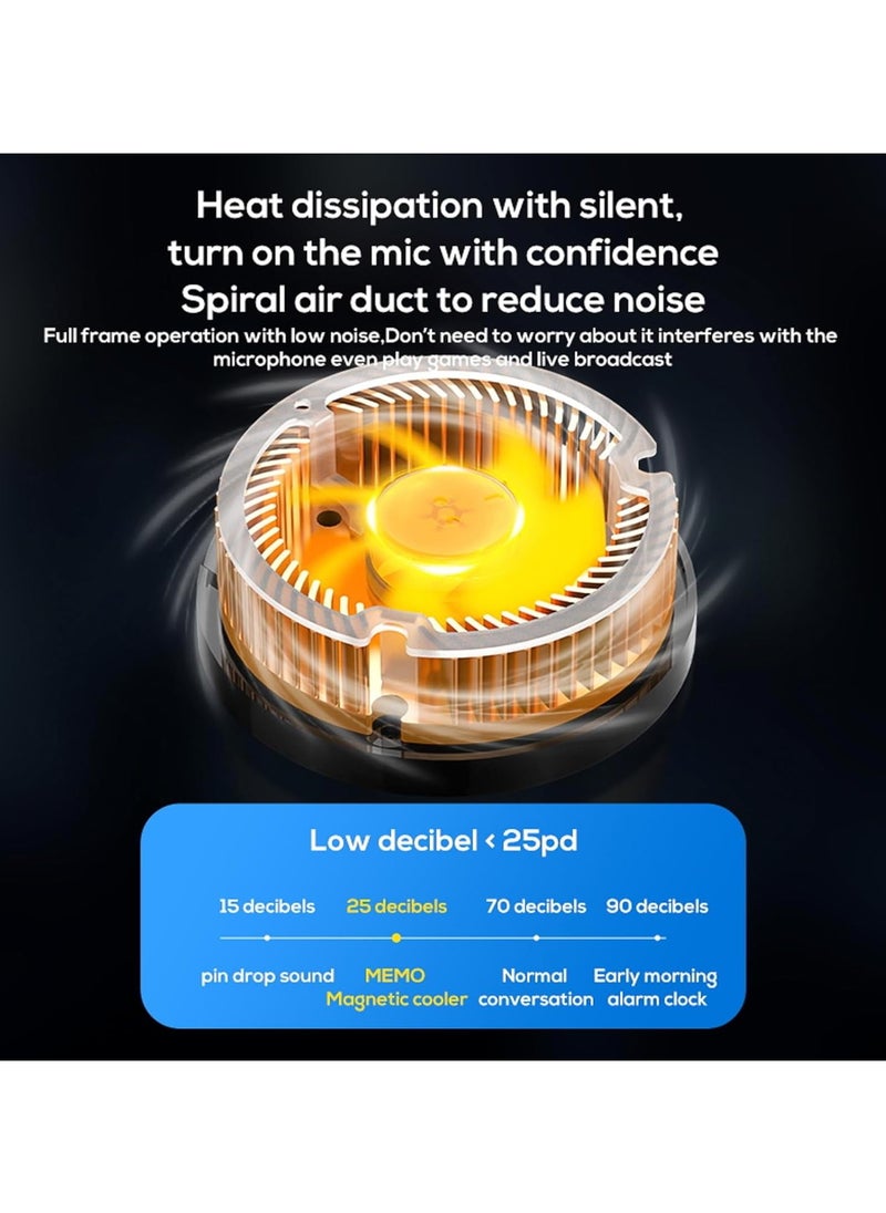 Generic Magnetic Phone Cooler Cell Phone Cooler CX07 Phone Fan Cooler for 2.83-3.66 inches iOS/Android Semiconductor Heatsink Cooling for Gameing, Black+RGB  - Image 4