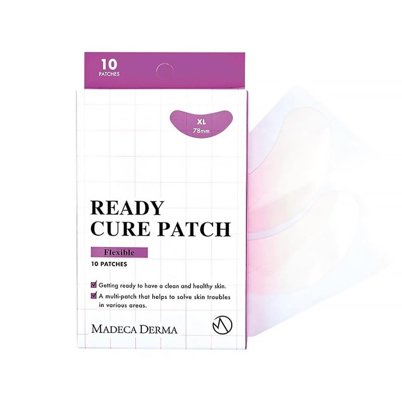 MADECA Madeca DERMA Ready Cure Patch Flexible  XL Hydrocolloid Patches for Large Area Coverage Perfect for Acne Zits Blemishes White  Blackhead Wound Care 10 PatchesExtra Large Size  78mm