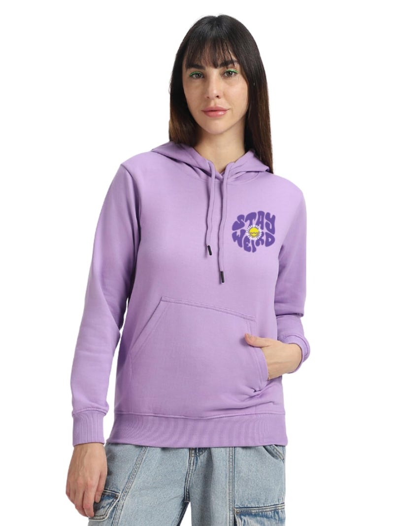 JUNEBERRY® Cotton Fleece Regular Fit Hooded Sweatshirt Lastest Graphic Pocket Printed Winter Hoodies for Women (W02_STYWRD_LLC_M) - Image 1