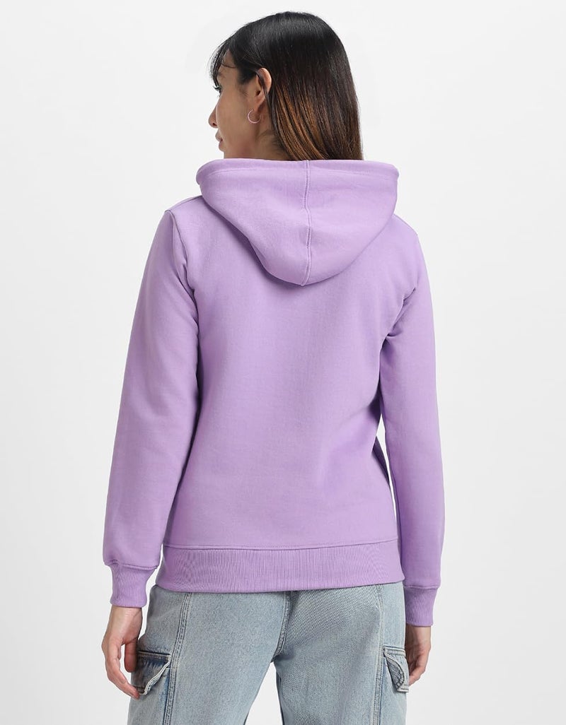 JUNEBERRY® Cotton Fleece Regular Fit Hooded Sweatshirt Lastest Graphic Pocket Printed Winter Hoodies for Women (W02_STYWRD_LLC_M) - Image 5
