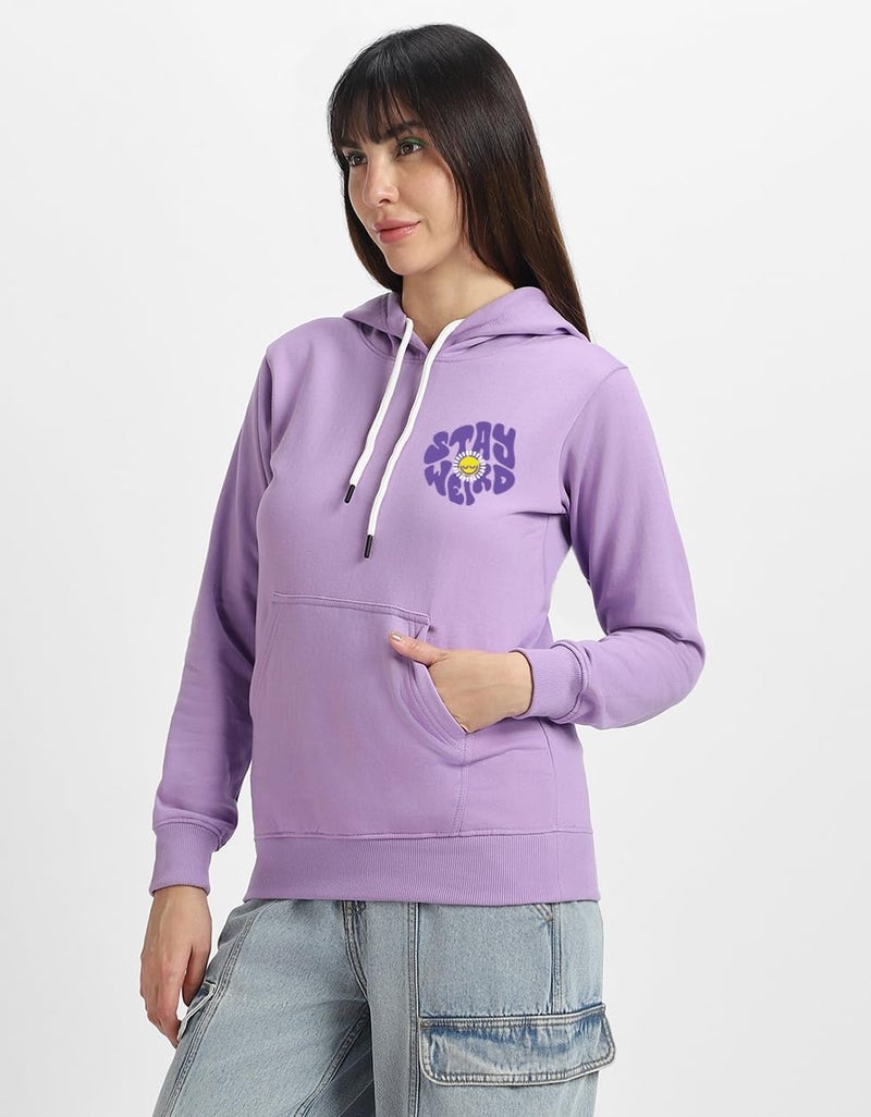 JUNEBERRY® Cotton Fleece Regular Fit Hooded Sweatshirt Lastest Graphic Pocket Printed Winter Hoodies for Women (W02_STYWRD_LLC_M) - Image 4