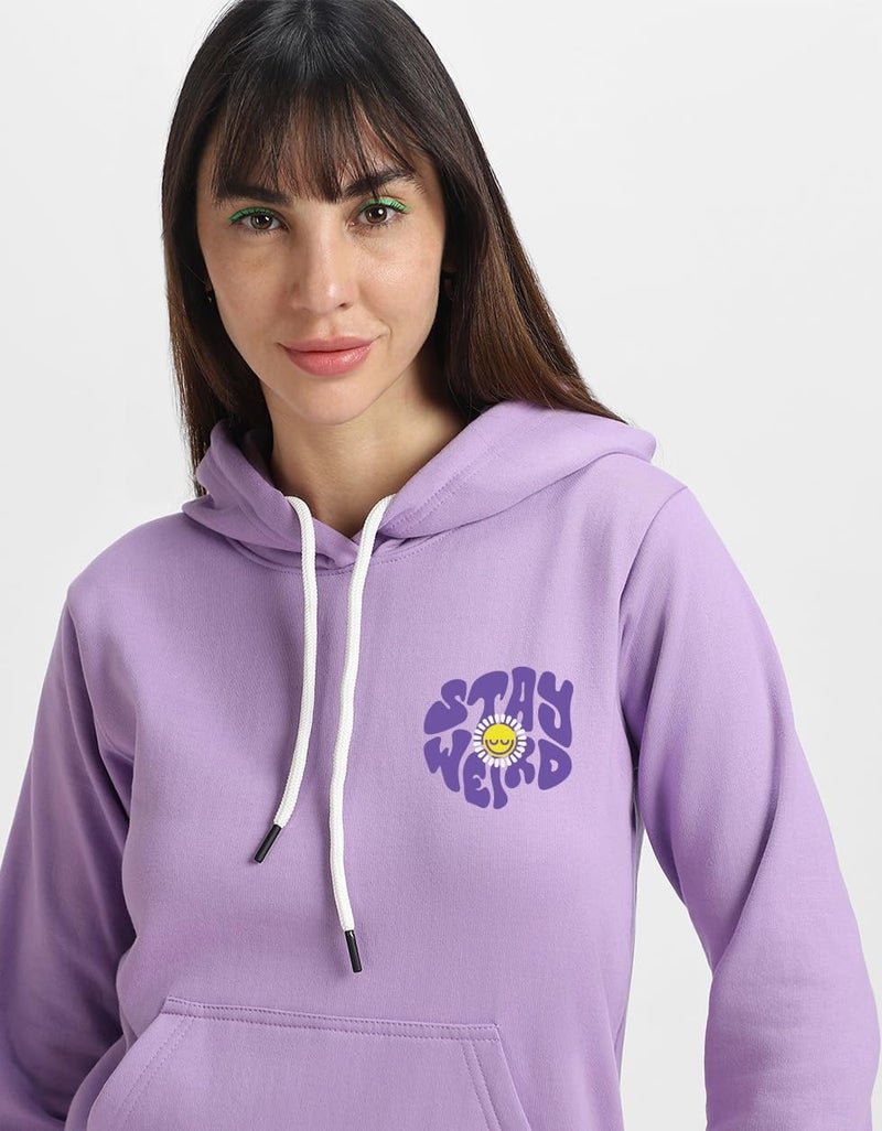 JUNEBERRY® Cotton Fleece Regular Fit Hooded Sweatshirt Lastest Graphic Pocket Printed Winter Hoodies for Women (W02_STYWRD_LLC_M) - Image 3