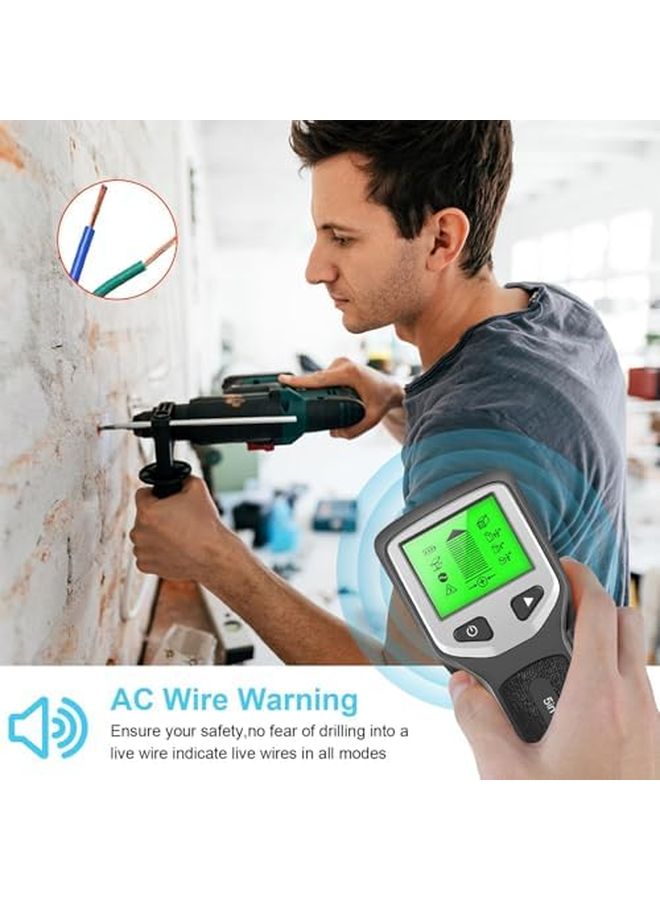 Black Stud Finder Metal Wood Beam Detector with Deep Scan LCD Display for Walls Floors Ceilings - Image 4