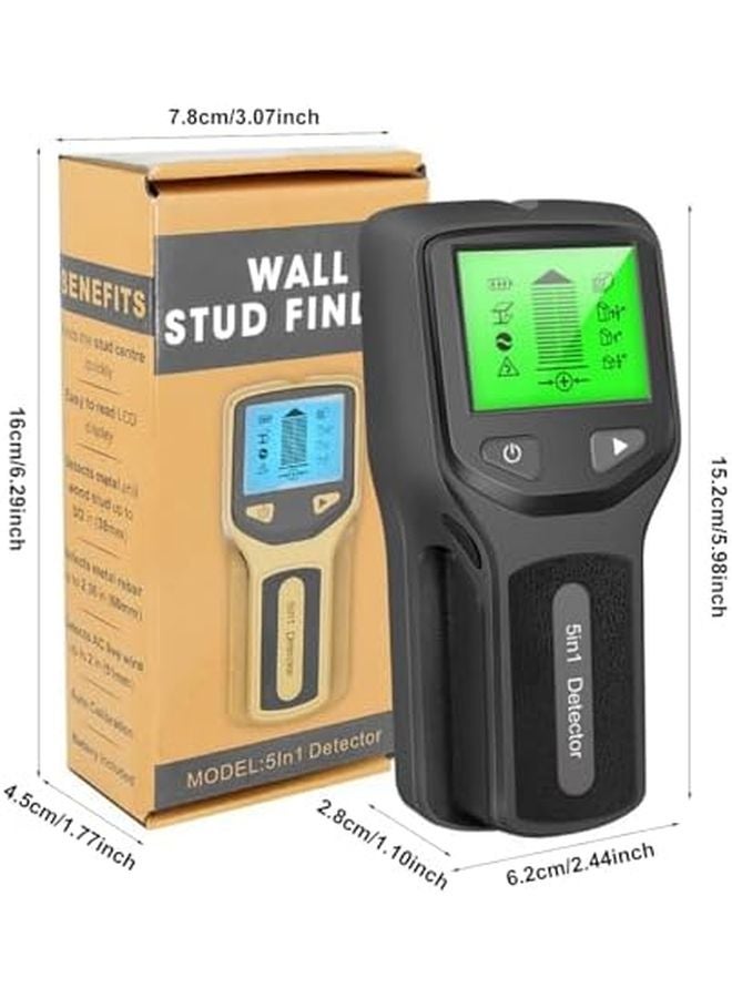 Black Stud Finder Metal Wood Beam Detector with Deep Scan LCD Display for Walls Floors Ceilings - Image 3