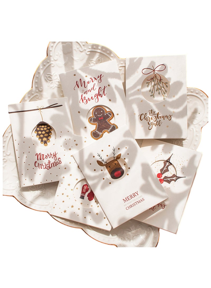 هايلاند 6 قطع من بطاقات تهنئة عيد الميلاد مع مغلف وملصقات - Image 1