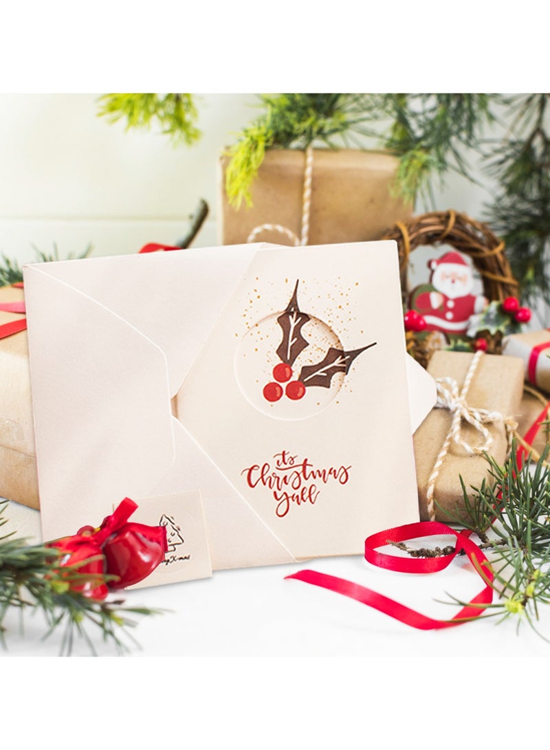 هايلاند 6 قطع من بطاقات تهنئة عيد الميلاد مع مغلف وملصقات - Image 5