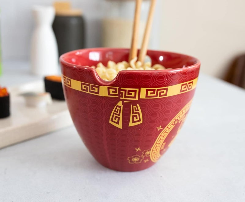 Boom Trendz Year Of The Tiger Chinese Zodiac Ceramic Dinnerware Set  Includes 16Ounce Ramen Noodle Bowl and Wooden Chopsticks  Asian Food Dish Set For Home  Kitchen  Kawaii Lunar New Year Gifts - Image 4