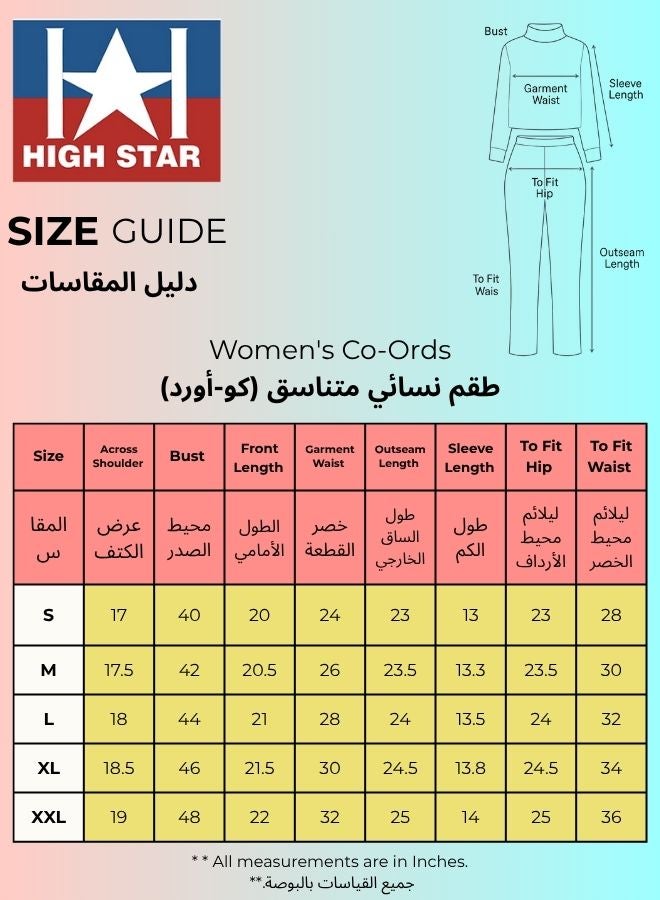 هاي ستار طقم نسائي أخضر من الأكريليك بالكامل، بلوزة بأكمام طويلة وسروال كاجوال، مقاس عادي - Image 4