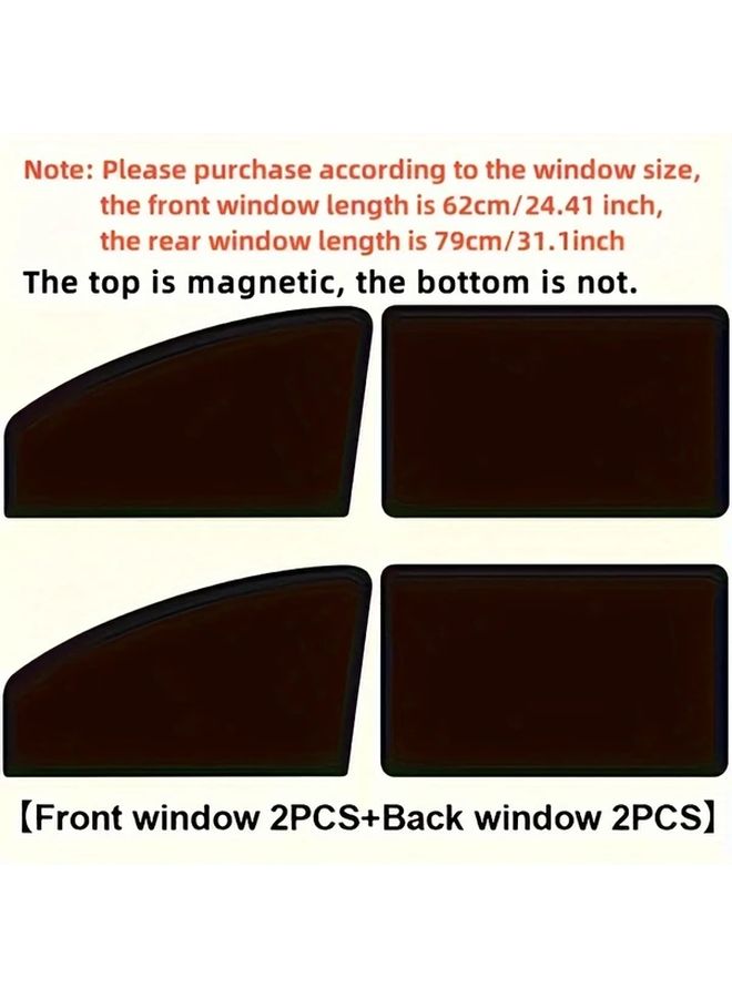 4 Pieces Magnetic Sunshade Panels For Car Side Windows UV Ray Heat Resistant Polyester - Image 3
