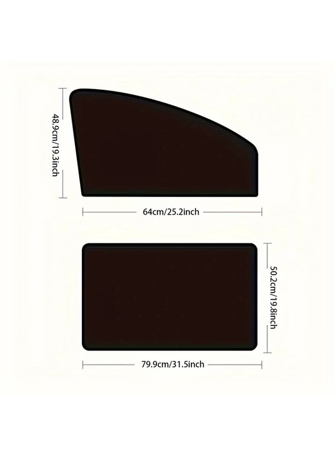 4 Pieces Magnetic Sunshade Panels For Car Side Windows UV Ray Heat Resistant Polyester - Image 2