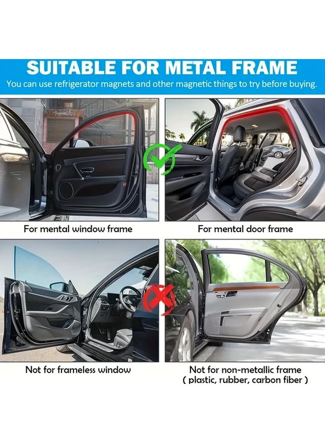 4 Pieces Magnetic Sunshade Panels For Car Side Windows UV Ray Heat Resistant Polyester - Image 4