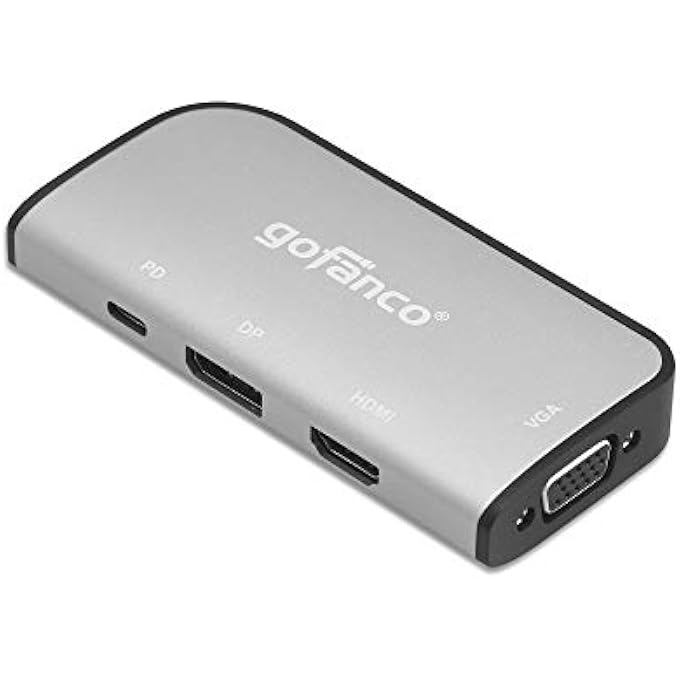 gofanco USB-C MST SINGLE/DUAL/TRIPLE VIDEO DISPLAY LAPTOP DOCKING STATION (THUNDERBOLT 3 COMPATIBLE HUB/DOCK) W/ HDMI/DISPLAYPORT/VGA MONITOR ADAPTER (DP ALT-MODE REQUIRED) USB-C DATA/PD CHARGING PORT - Image 1