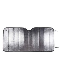 PAMEER Aluminum Car Sun Shades, Car Front Windscreen UV Protection Sun Block, Foldable Heat Resistant Sunshade Silver Color 1 Set for Windshields, Size 60x130CM  - Image 5