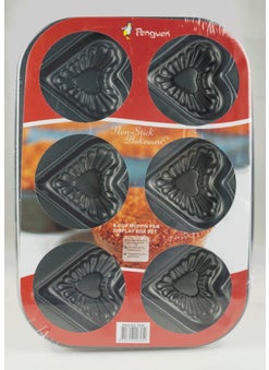 Penguen Penguin PNG-1606 No 1 Mini Cake Mold Heart Muffin Mold  - Image 1
