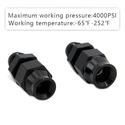 YSIL 6AN Male Flare to 5/16" Hardline Fuel Compression Fitting Adapter Aluminum Straight Black 4PCS - Image 4