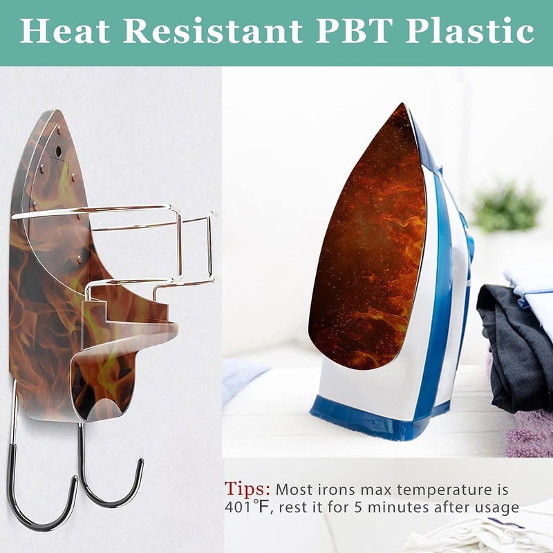 DOLPHY حامل لوح الحديد المثبت على الحائط مع خطافات لغرفة الغسيل المنزلية (أسود) - Image 4