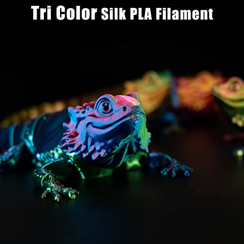 LOCYFENS 3D Printer Filament PLA, 3 in 1 Rainbow PLA Filament 1.75mm +/-0.02mm, High-Speed Printing Silk PLA Tri Color Filament, Fit to AMS, Coextrusion 3D Filament Bundle 200g x 4 Spools - Image 4