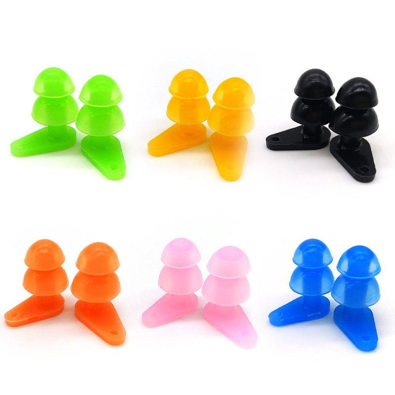 Zooshine 6 Sets Waterproof Kids Swimming Earplugs with Case Package, Protect Children's Ears in Water Shower Multicolored - Image 1