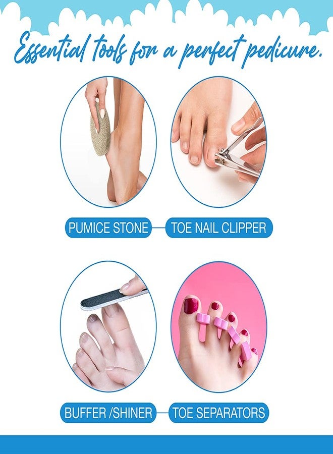 Flowery Pro Pedicure Kit, Complete Pedicure Tools to Trim, Shape, Smooth and Shine Fingernails and Toenails - Image 5