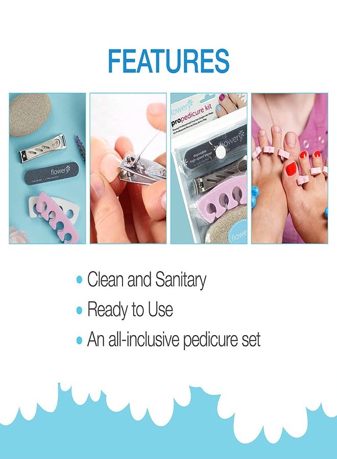 Flowery Pro Pedicure Kit, Complete Pedicure Tools to Trim, Shape, Smooth and Shine Fingernails and Toenails - Image 4