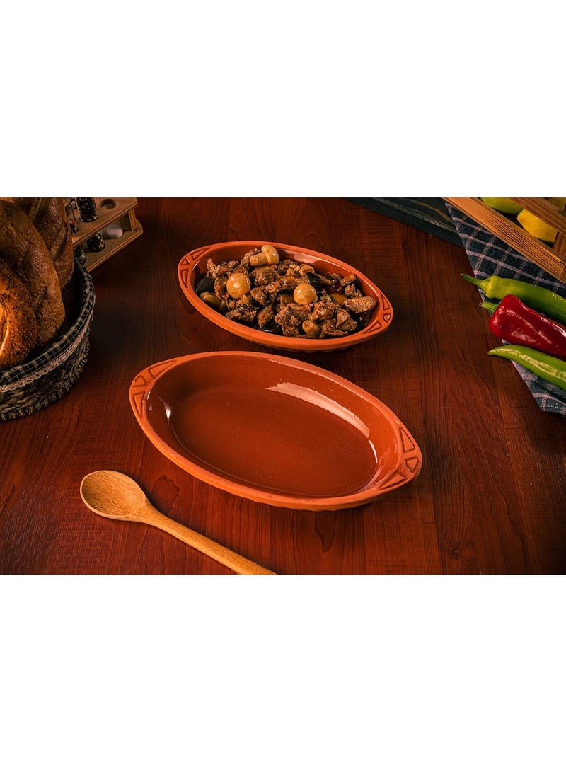 لوكسيول أوعية فخارية بيضاوية من لوكس يول – مصنوعة يدويًا في تركيا من طين طبيعي غير مطلي – آمنة للفرن والميكروويف وغسالة الصحون – مثالية لأطباق رئيسية، سمك، باستا، لحوم – متوفرة بألوان بني، طبيعي، أزرق، أخضر – بمقاسات L23×W13×H3، 26×14×3، 23×13×3، 29×18×4، 25×11.5×3 سم – صحية، صديقة للبيئة، متينة، مقاومة للتشقق، آمنة للطعام، هدية مثالية – أدوات مطبخ تقليدية تركية تجمع بين الجودة العملية والجمال الطبيعي - Image 5